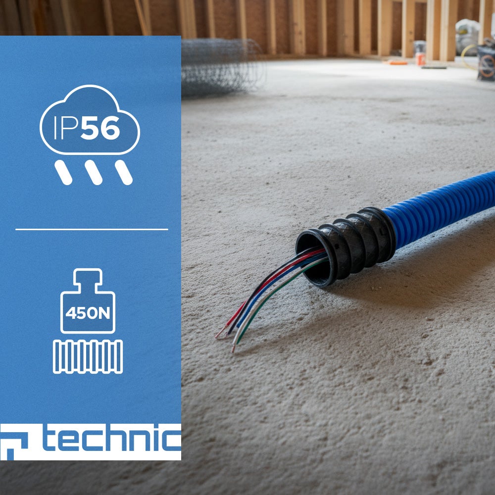 Gaine TPC Ø50 25m double paroi avec tire-fil et manchon pour pose enterrée 450N bleu EDO - 4