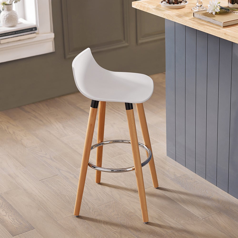 SoBuy Hoker Barowy z Oparciem Krzesło Kuchenne Skandynawskie FST86-W - 2