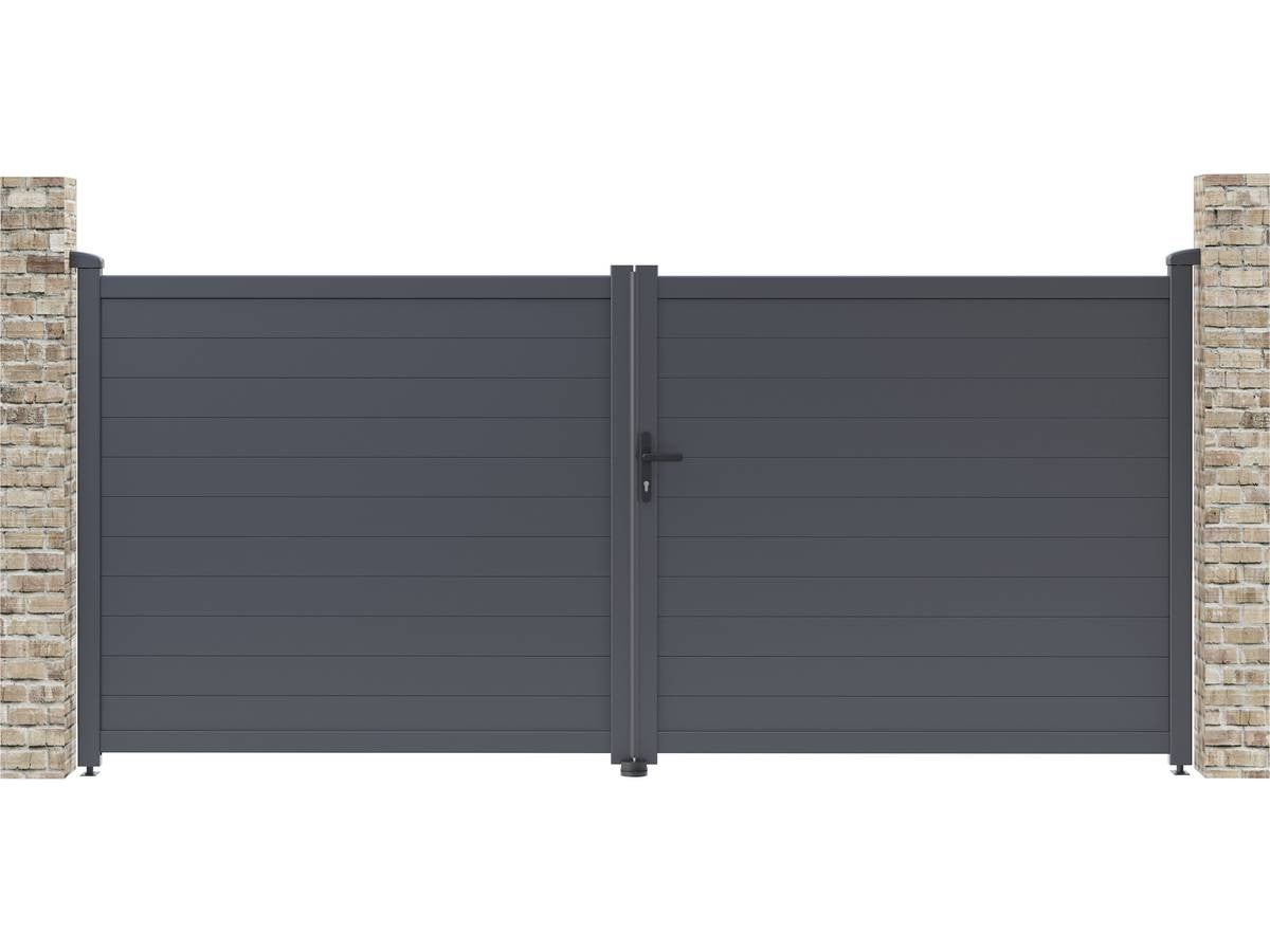Brama aluminiowa "Marc" - 349.5 x 155.9 cm - Szara