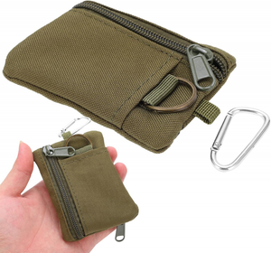 Pochette EDC Molle Nylon - Mini Portafoglio Compatto 9x11cm Con Moschettone