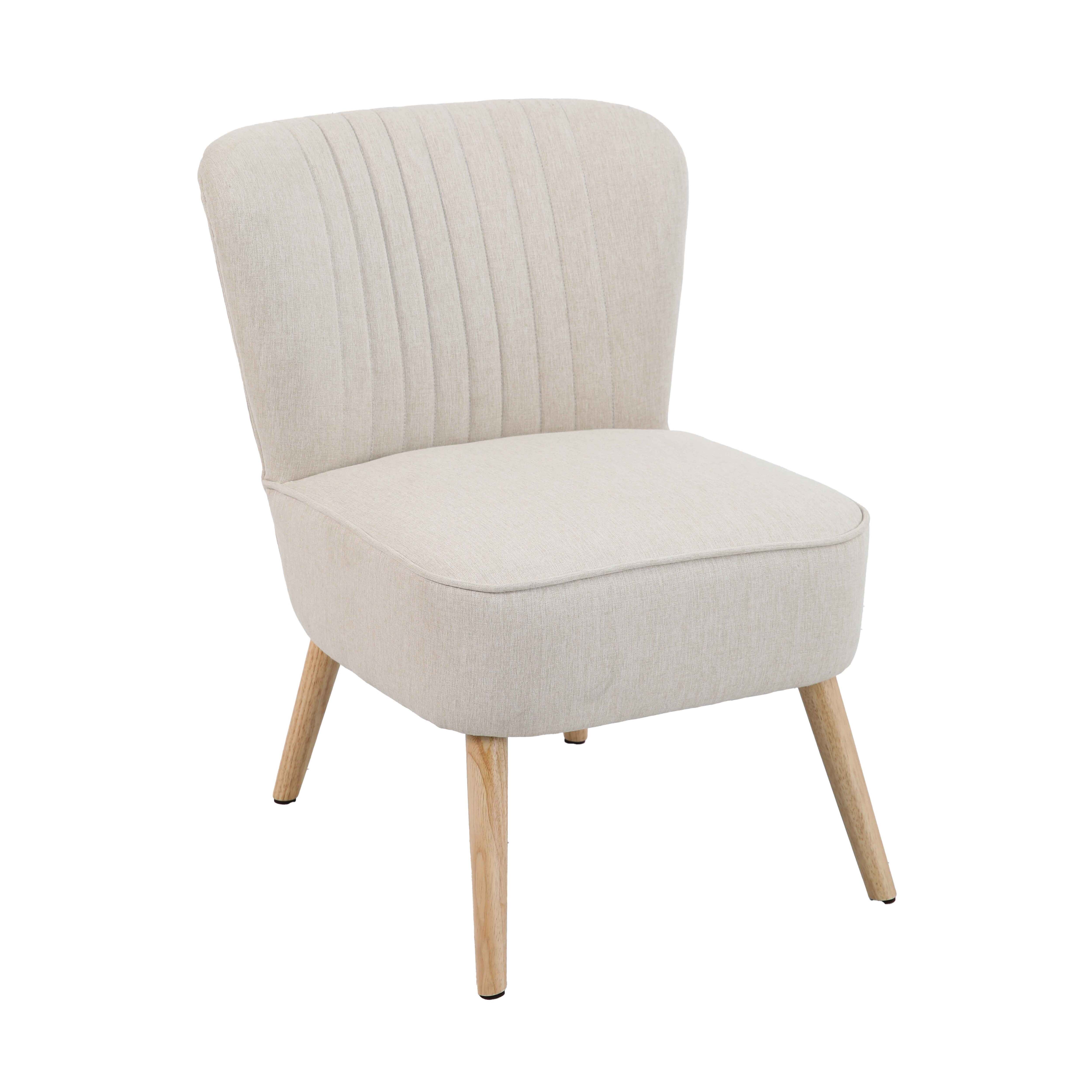 Lot de 2 fauteuils style crapaud en tissu beige - 3