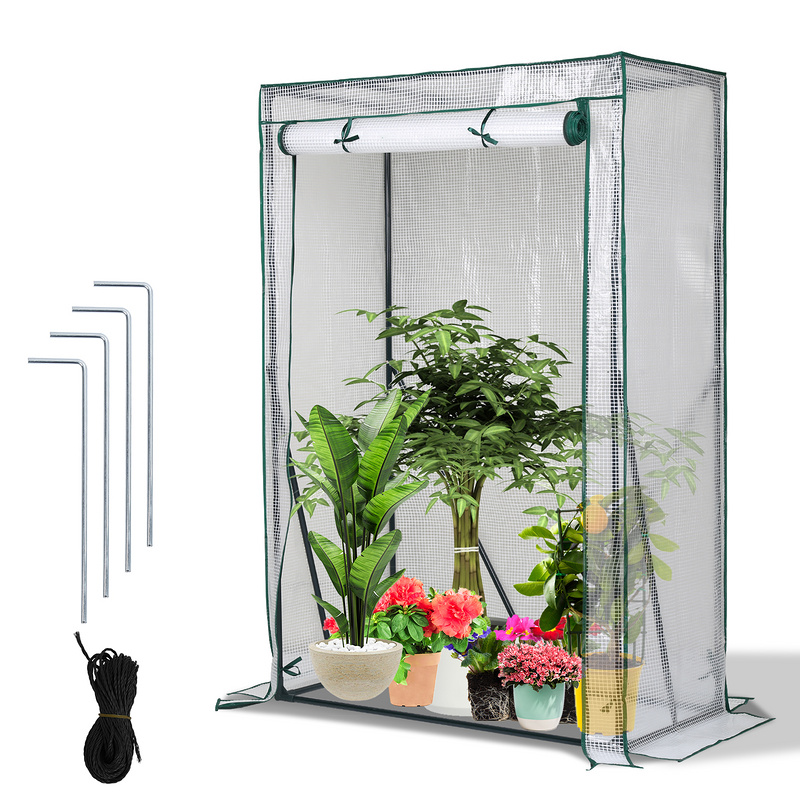 Serra Da Giardino WOLTU Con Telo PE - Serra Pieghevole Per Piante, Fiori E Ortaggi, Bianco, 143x215x195 Cm - Foto 4