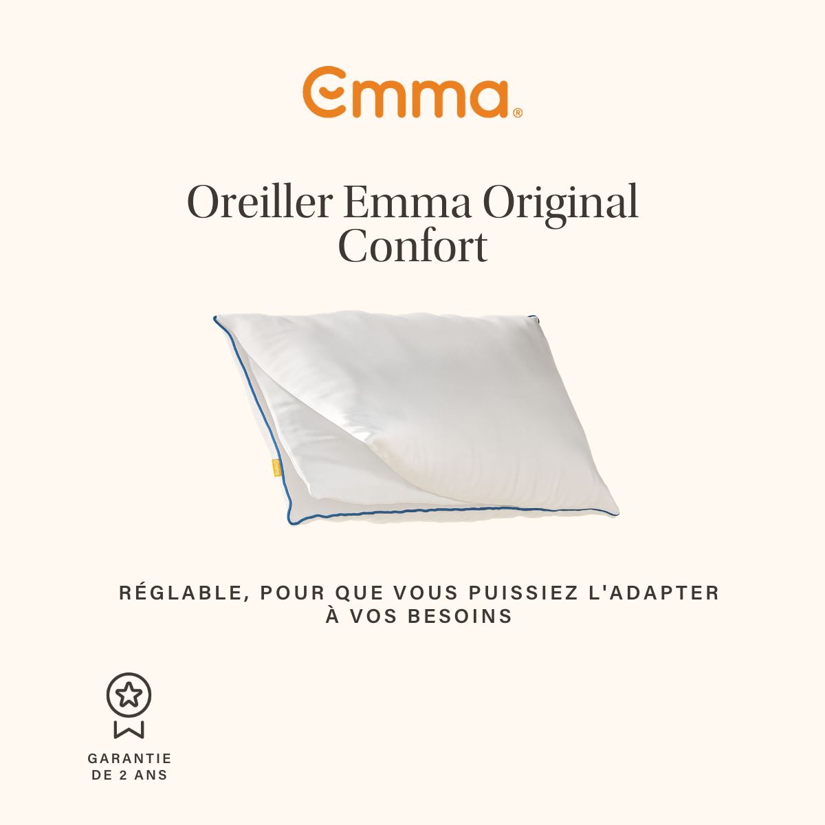 EMMA | Oreiller Emma Original Confort 50x70 cm | Doux et Moelleux | Soulage La Pression | Hauteur Adaptable | Hypoallergénique - 7