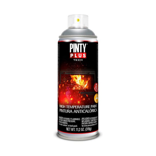 Farba żaroodporna do 600C w sprayu Pintyplus Tech srebrny w połysku 400ml