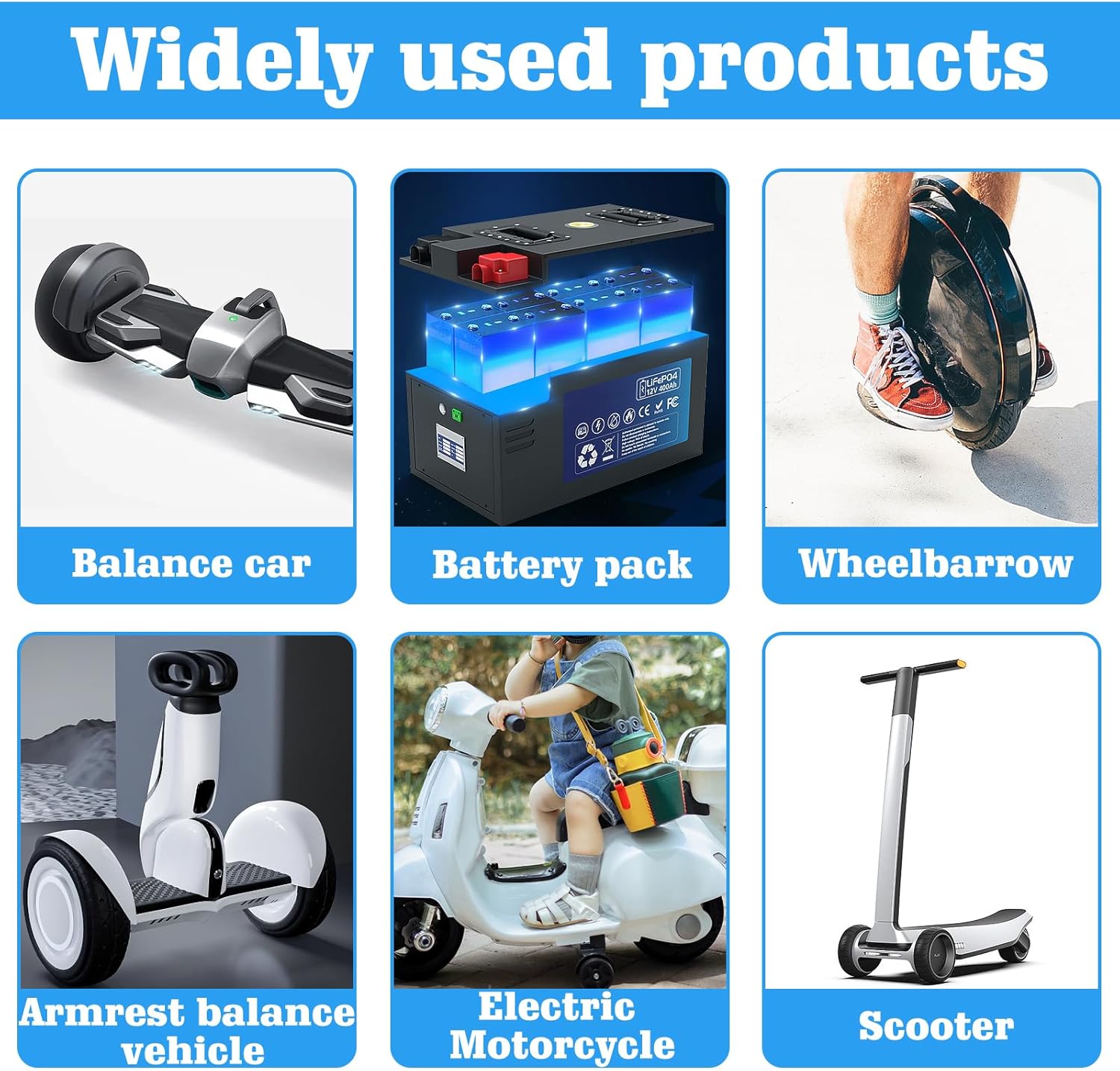 Caricabatterie per bici elettriche - Caricabatterie universale per scooter elettrici - 36 V/42 V 2 A - con 6 connettori per caricabatterie - 9