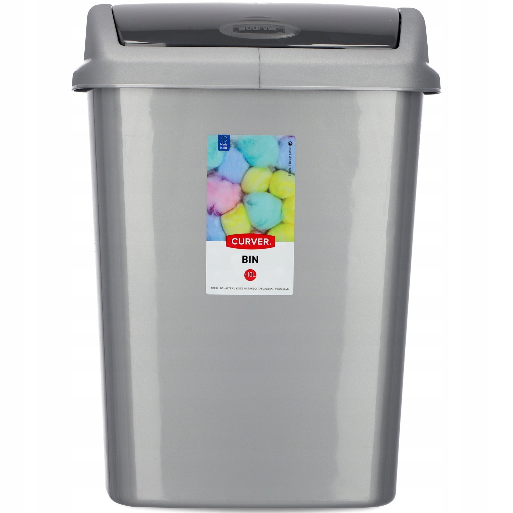 CURVER KOSZ NA ŚMIECI UCHYLNY 10 L GRAFITOWY