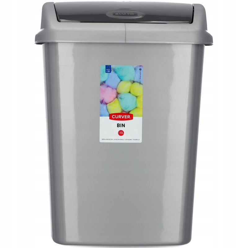 CURVER KOSZ NA ŚMIECI UCHYLNY 10 L GRAFITOWY
