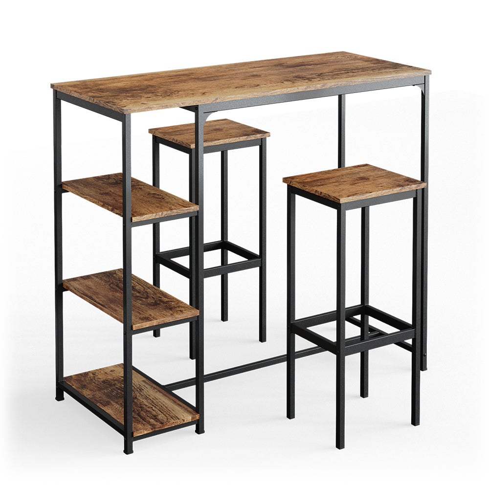brea ensemble de meubles de bar table de bar noir et 4 Adesto tabourets de bar noir