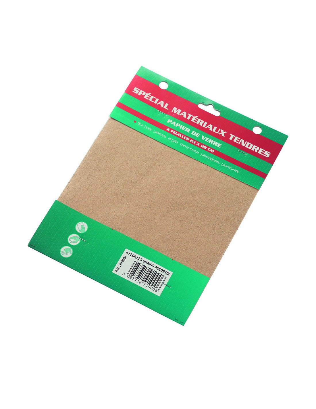 Papier De Verre Grain Moyen Savy - 4 Feuilles 230x280mm - Pour Bois, Peinture, Plâtre, Plastique