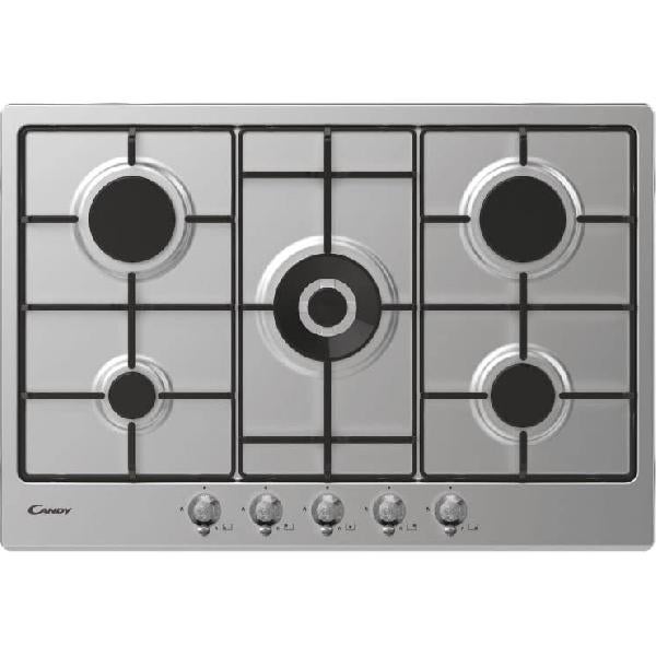 Candy Placa De Cocina Empotrada Classic Chw74wtx De 75 Cm, 5 Fuegos, Acero Inoxidable Acero Inoxidable, Leroy Merlin