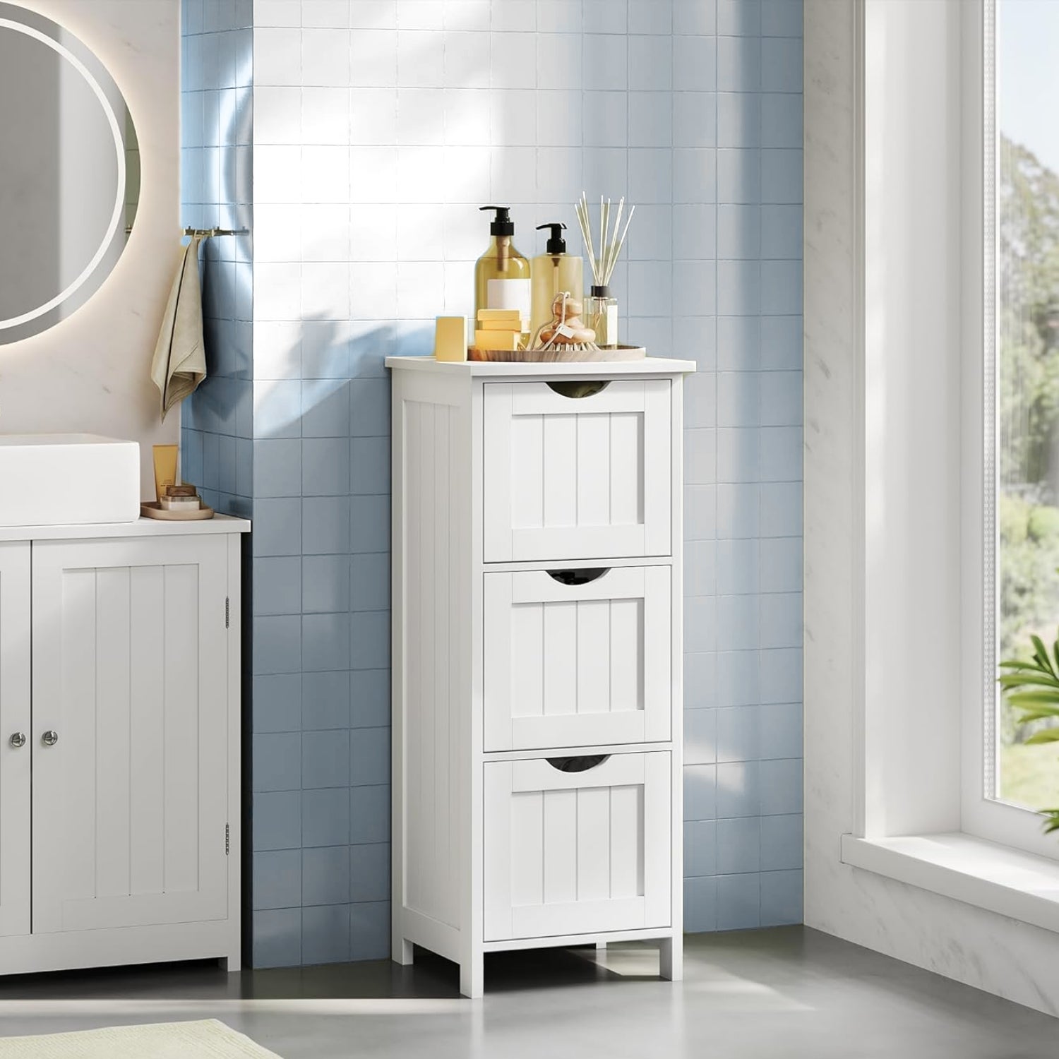 Versa Pompei Armoire de salle de bain, Commode pour organiser Versa Pompei Armoire de salle de bain, Commode pour organiser