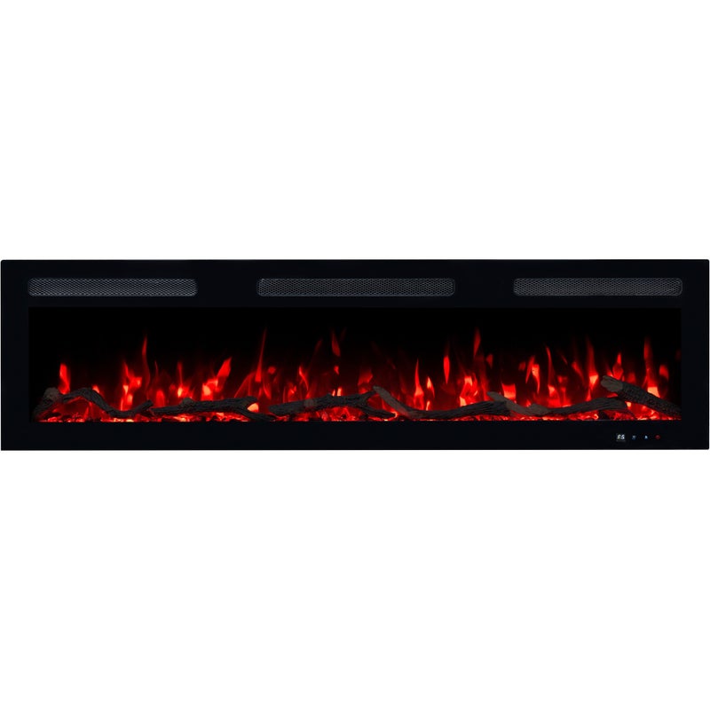 Kominek elektryczny Emotion Flame Monarch 183 - ogień premium - na ścianę i do zabudowy - 183x13x35 cm - kominek LED z grzaniem 900/1800 W