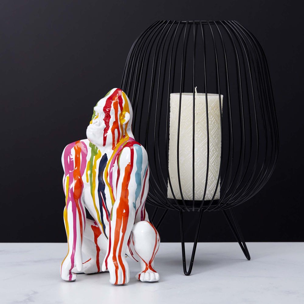 Statue - HOME DECO FACTORY - Gorille Deco - Colorée - Multicolore - 8