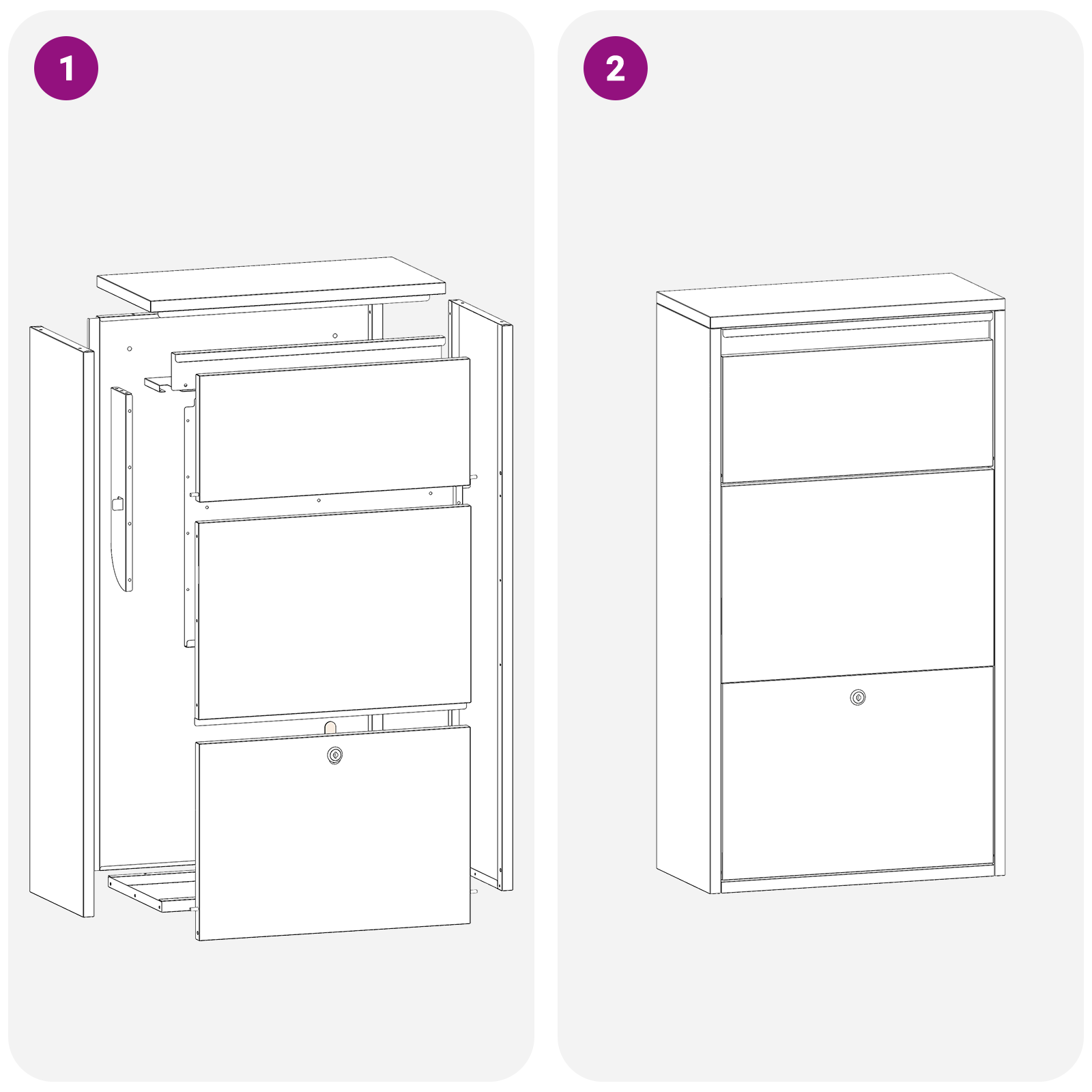 Caja de entrega de paquetes Marrón 44 x 22 x 82 cm Acero vidaXL - 5