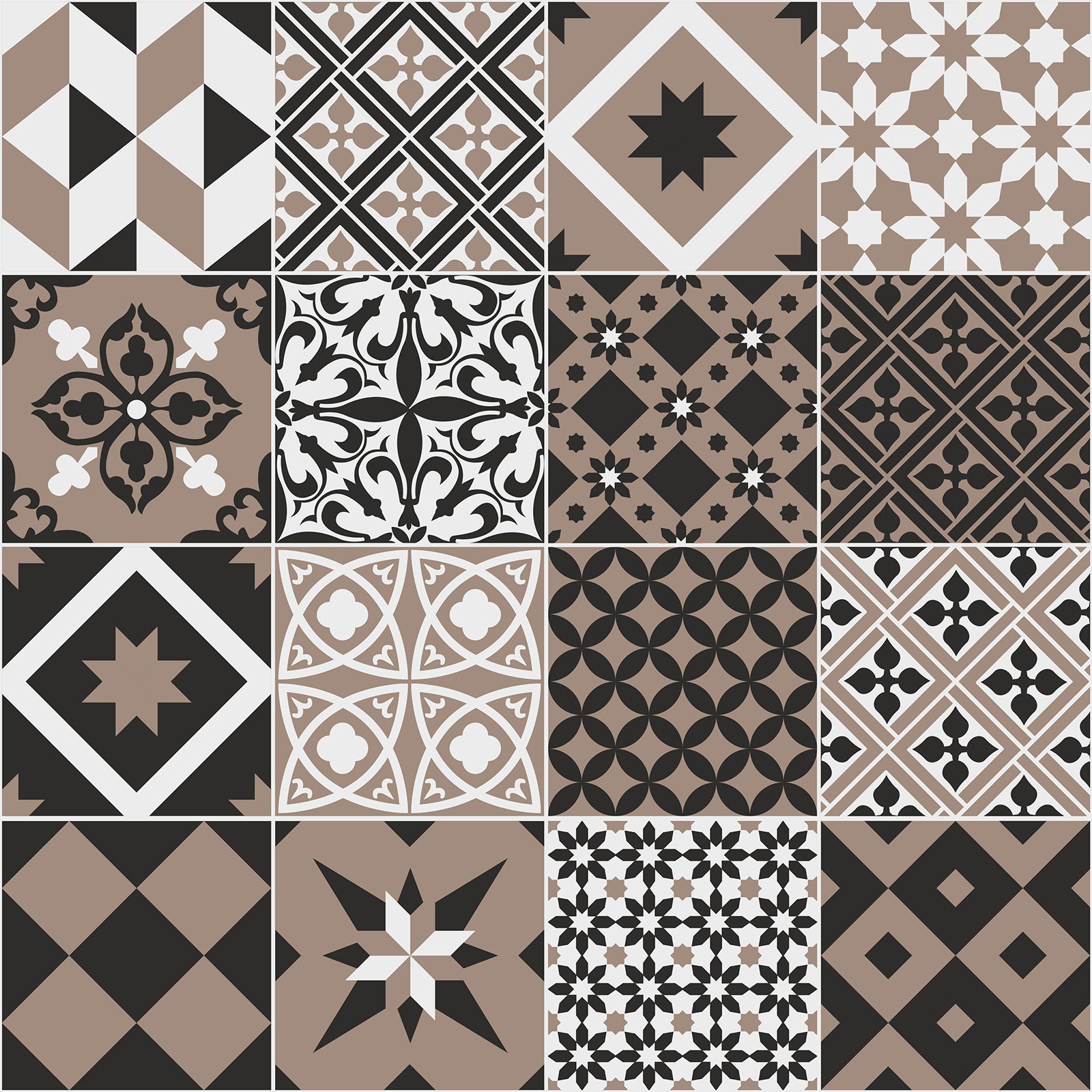 Crédence adhésive sticker décoratif pour cuisine - Effet carreaux de ciment - Adhésif MAT - 60x60 cm - 2