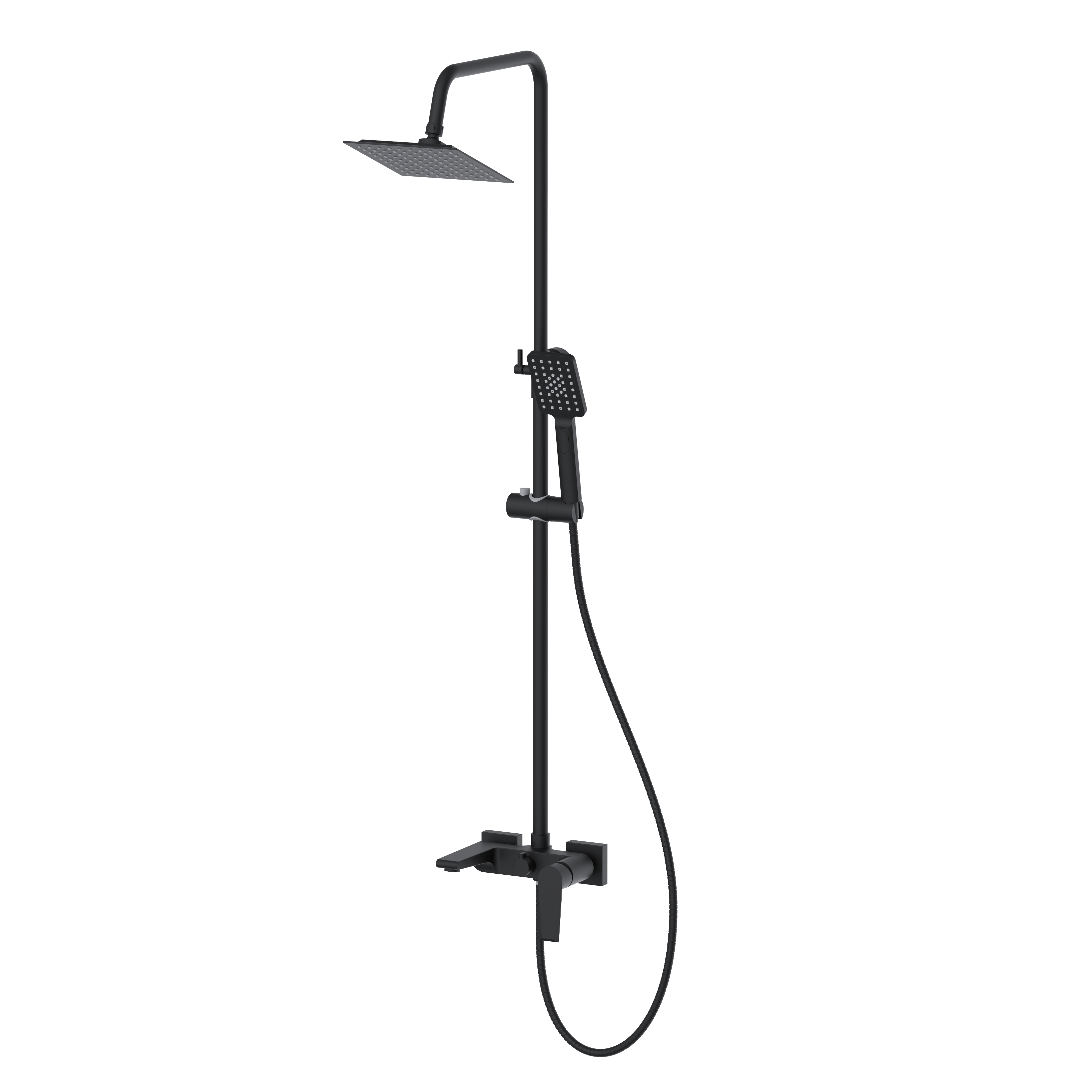 Kolumna prysznicowa Durasan Orlando zestaw bateria deszczownica i słuchawka czarny mat 1 szt.