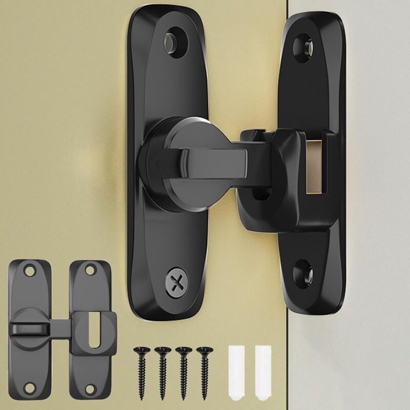 Chiusura a scatto - Serratura di sicurezza - Serratura a scatto con foro per lucchetto - (Nero) - 2