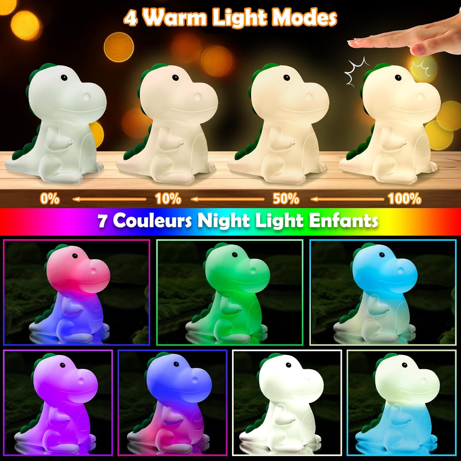 Dwfit Luce Notturna Dinosauro Magica Fai Da Te - Kit Creativo Per Bambini Con Lanterna LED E Batteria Sostituibile