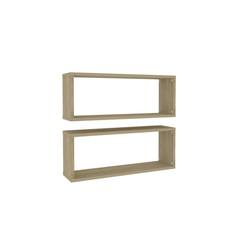 vidaXL Mensole Parete a Cubo 2pz Rovere Sonoma 60x15x23 cm Multistrato - 2