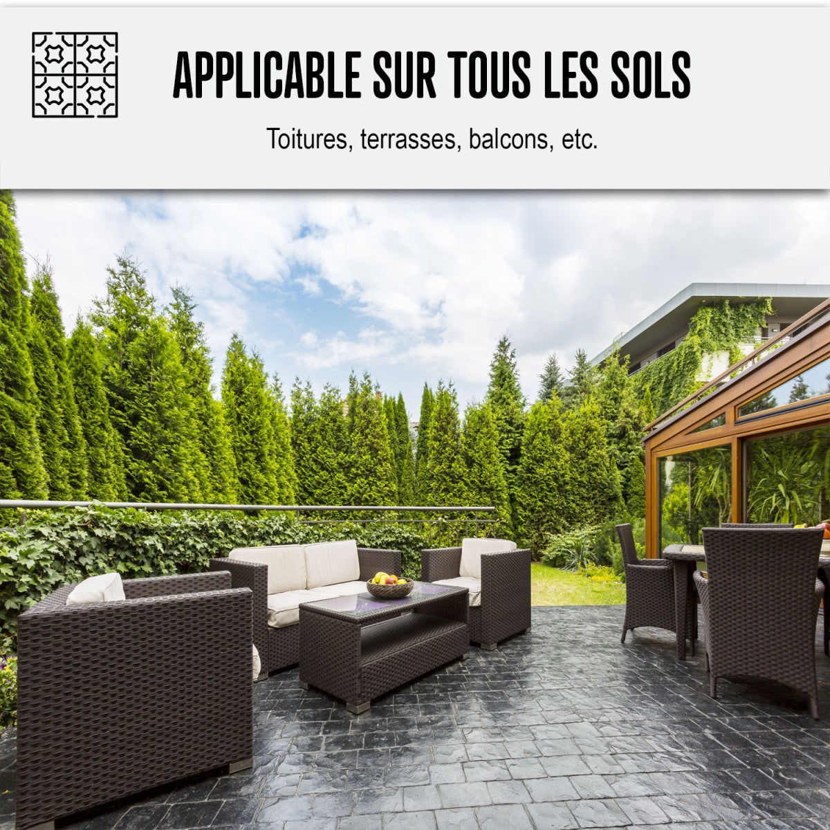Résine d'étanchéité - réparation terrasse - 10 m², circulation privée, support non poreux Finition Brillante - ARCANE INDUSTRIES - 5