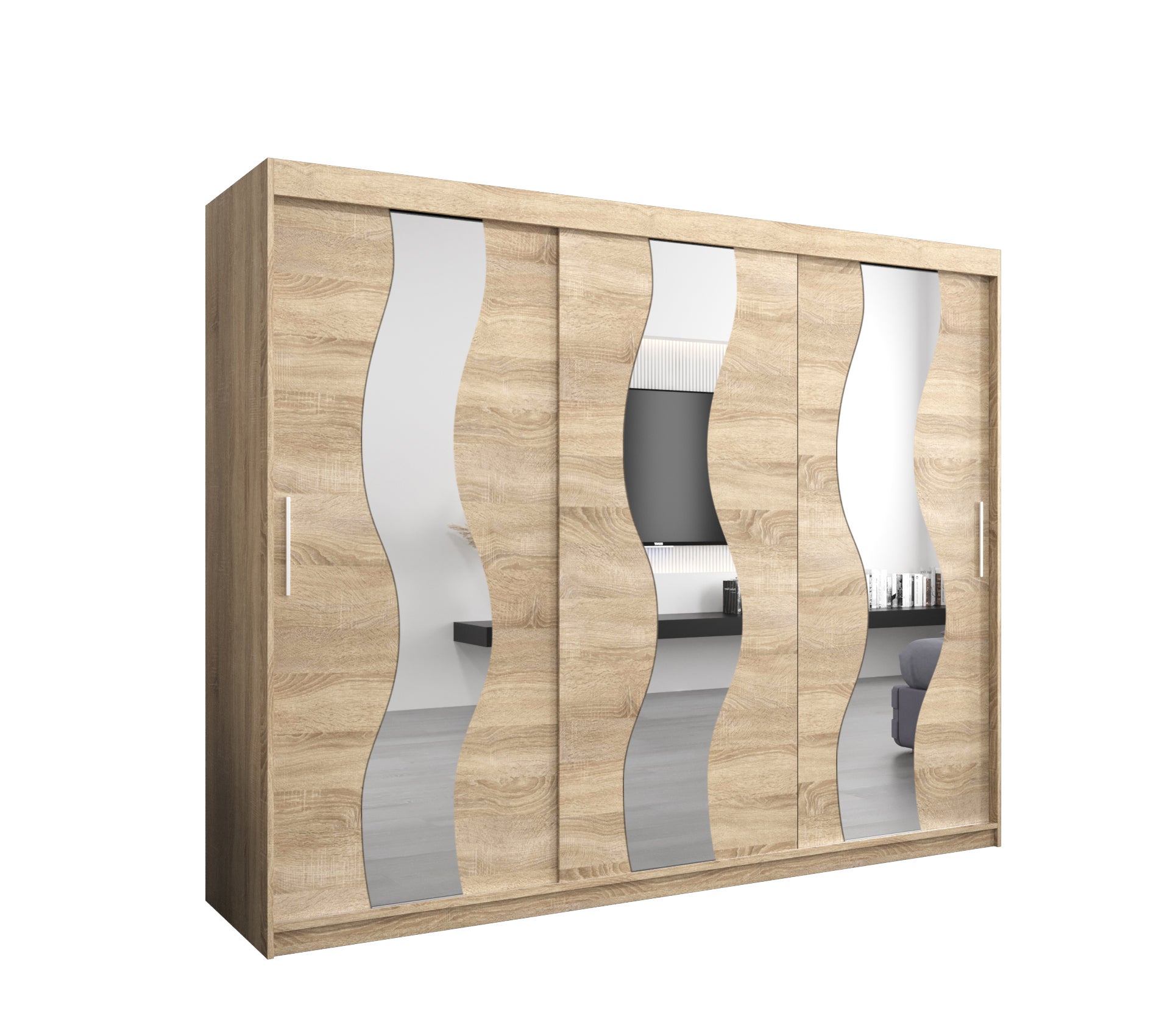 Szafa przesuwna garderoba SEWILLA 250 x 62 x 200 cm Sonoma - Abiks Meble
