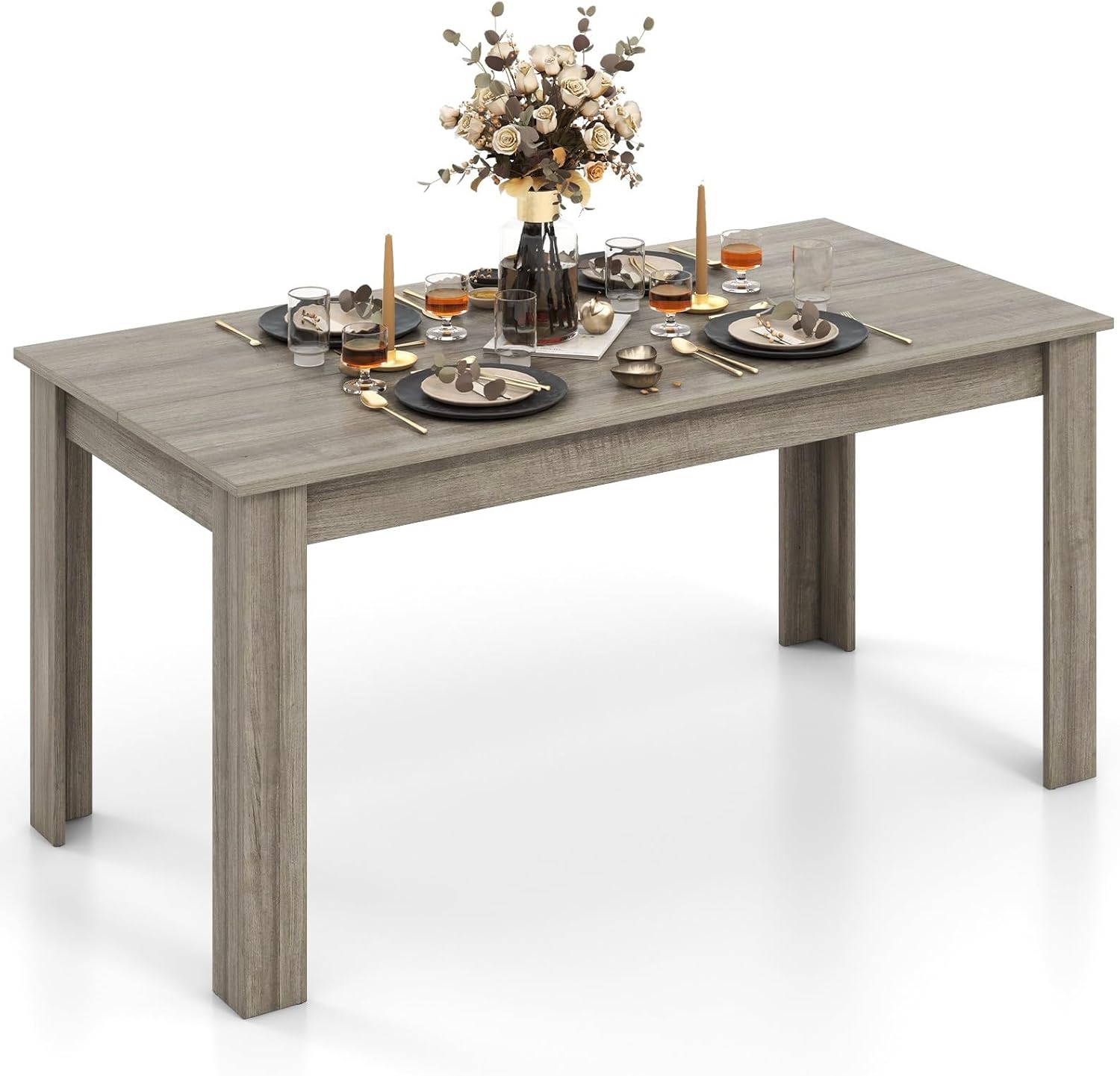 LIFEZEAL Table à Manger 160 x 80 x 77 cm pour 6-8 Personnes, Table ...