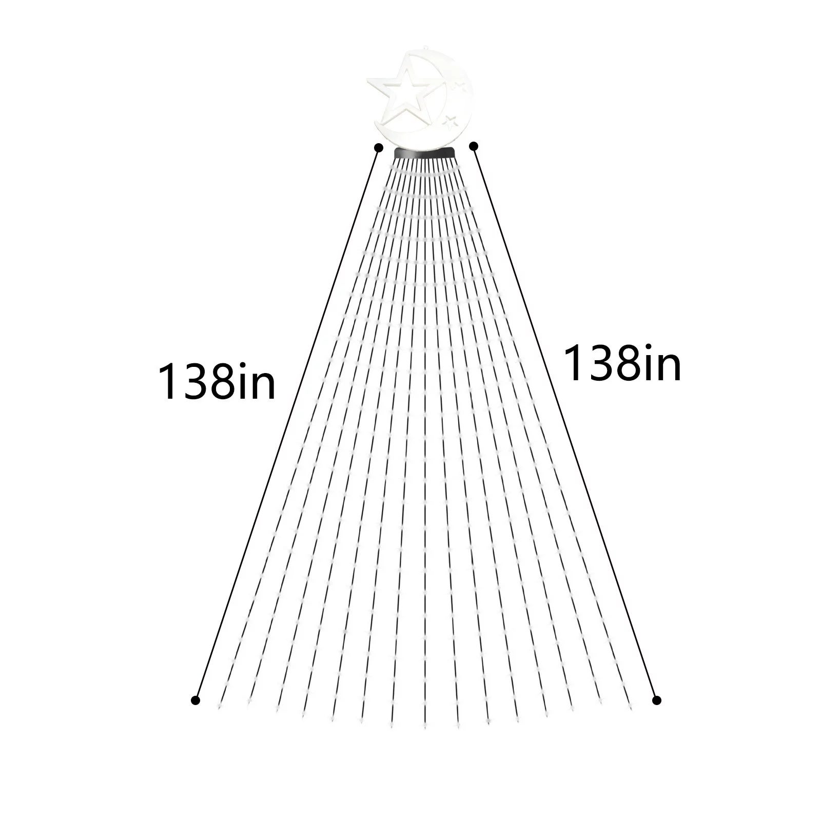 Guirlandes lumineuses solaires d'extérieur de noël, arbre de noël décoratif résistant à la pluie pour patio, lumières de noël en cascade, imperméables - 6