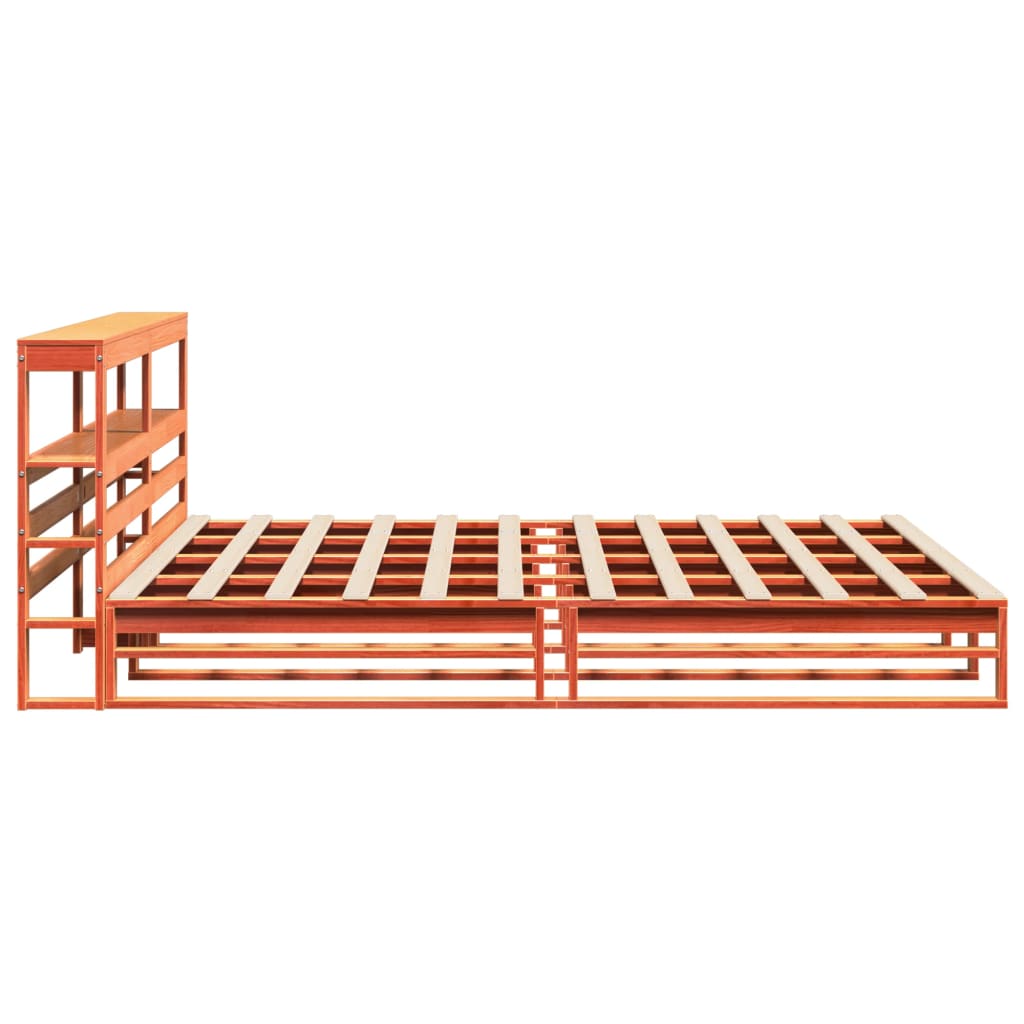Cadre de lit sans matelas cire marron 180 x 200 cm bois de pin massif - 8