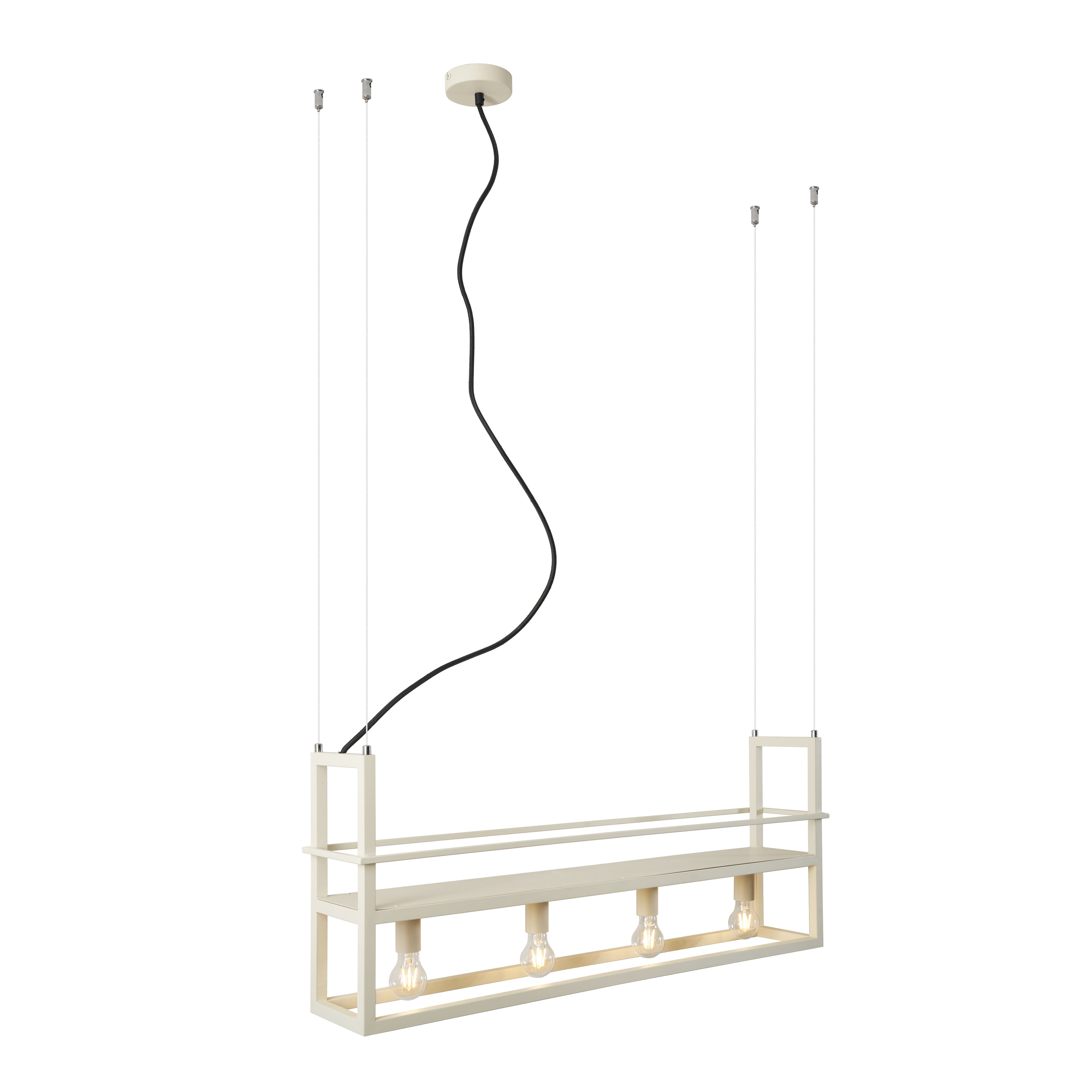 Industrialna lampa wisząca beżowa 4-punktowa - Cage Rack