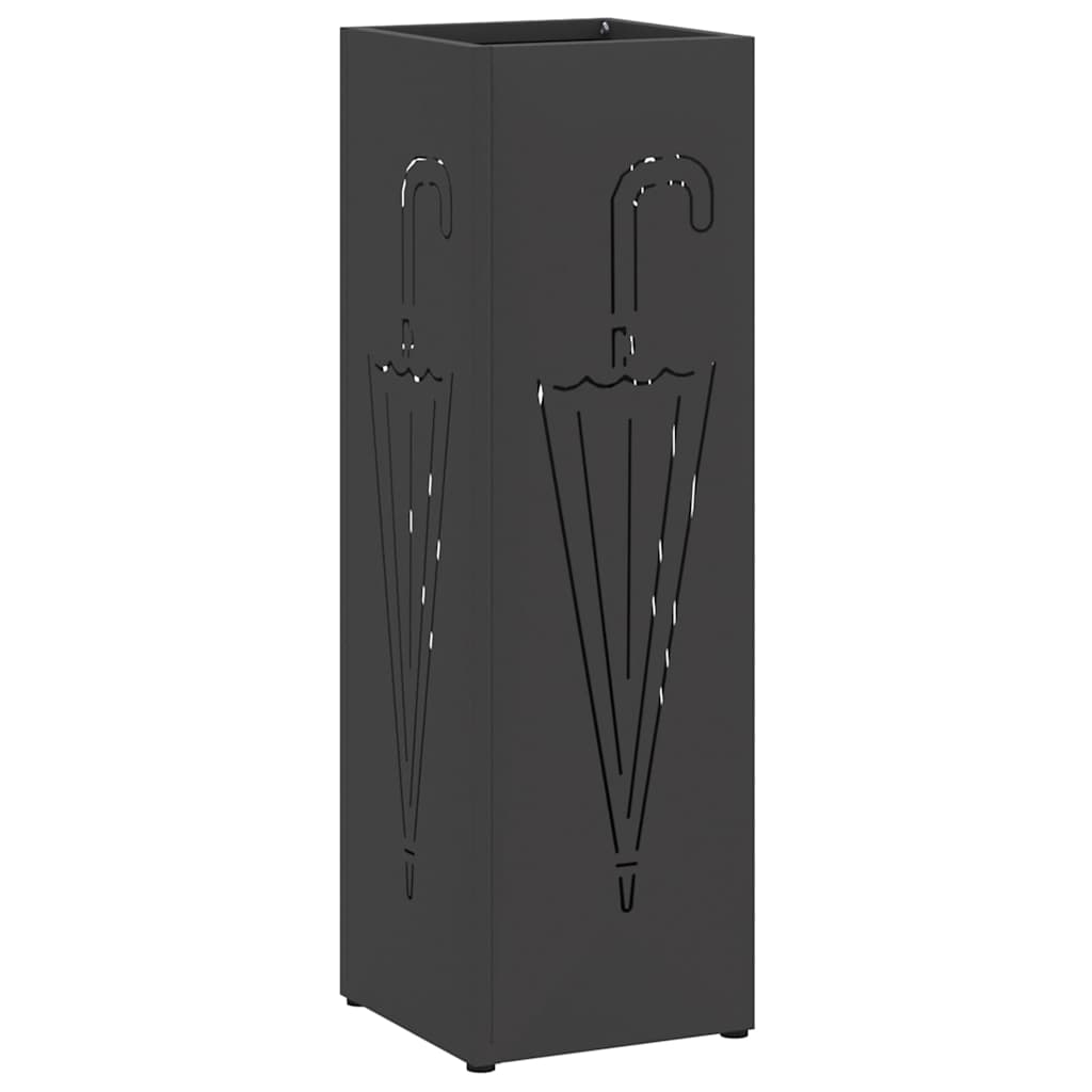 Stand de Parapluie de Pluie Noir 15,5 x 15,5 x 49 cm Acier - 2