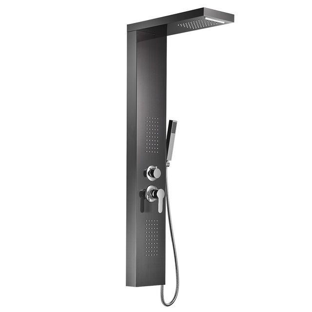 KALY Panneau colonne de douche hydromassante 4 jets Noir