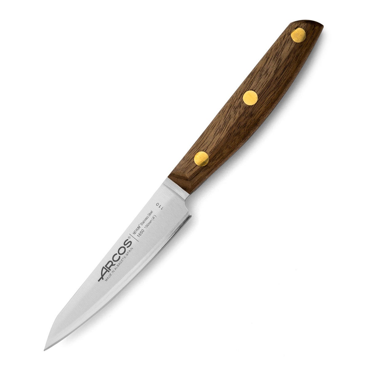 Nóż do obierania Arcos Silk Edge ultra ostry ostrze rękojeść z drewna Ovankol