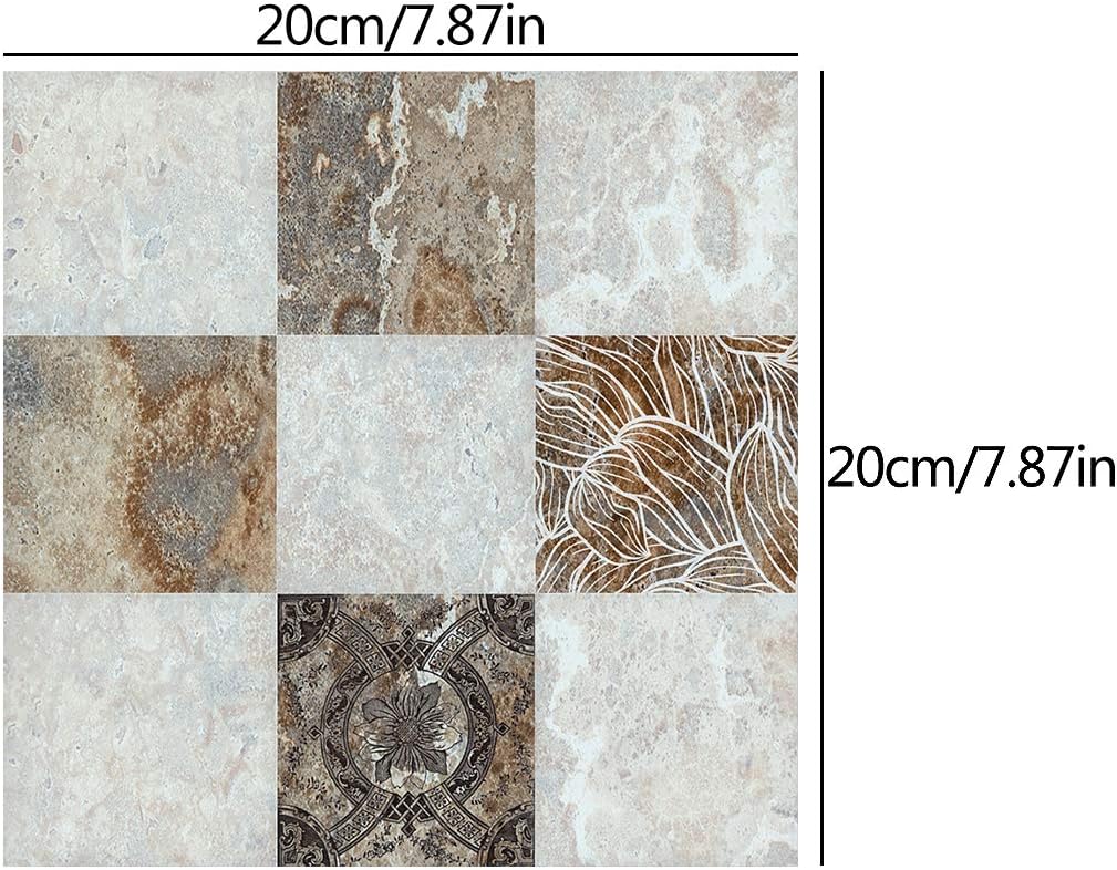 30 sztuk samoprzylepnych, wodoodpornych naklejek na płytki marmurowe, naklejki dekoracyjne na ścianę do kuchni i łazienki – 20 x 20 cm (marmur) - 2
