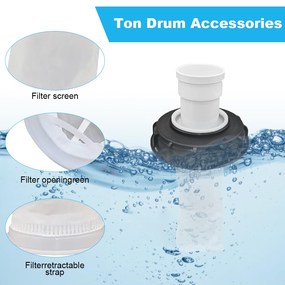 Filtre en nylon IBC 165 mm avec filtre de remplacement, filtre de couverture IBC, accessoires de réservoir IBC, adapté au réservoir d'eau de pluie IBC - 2