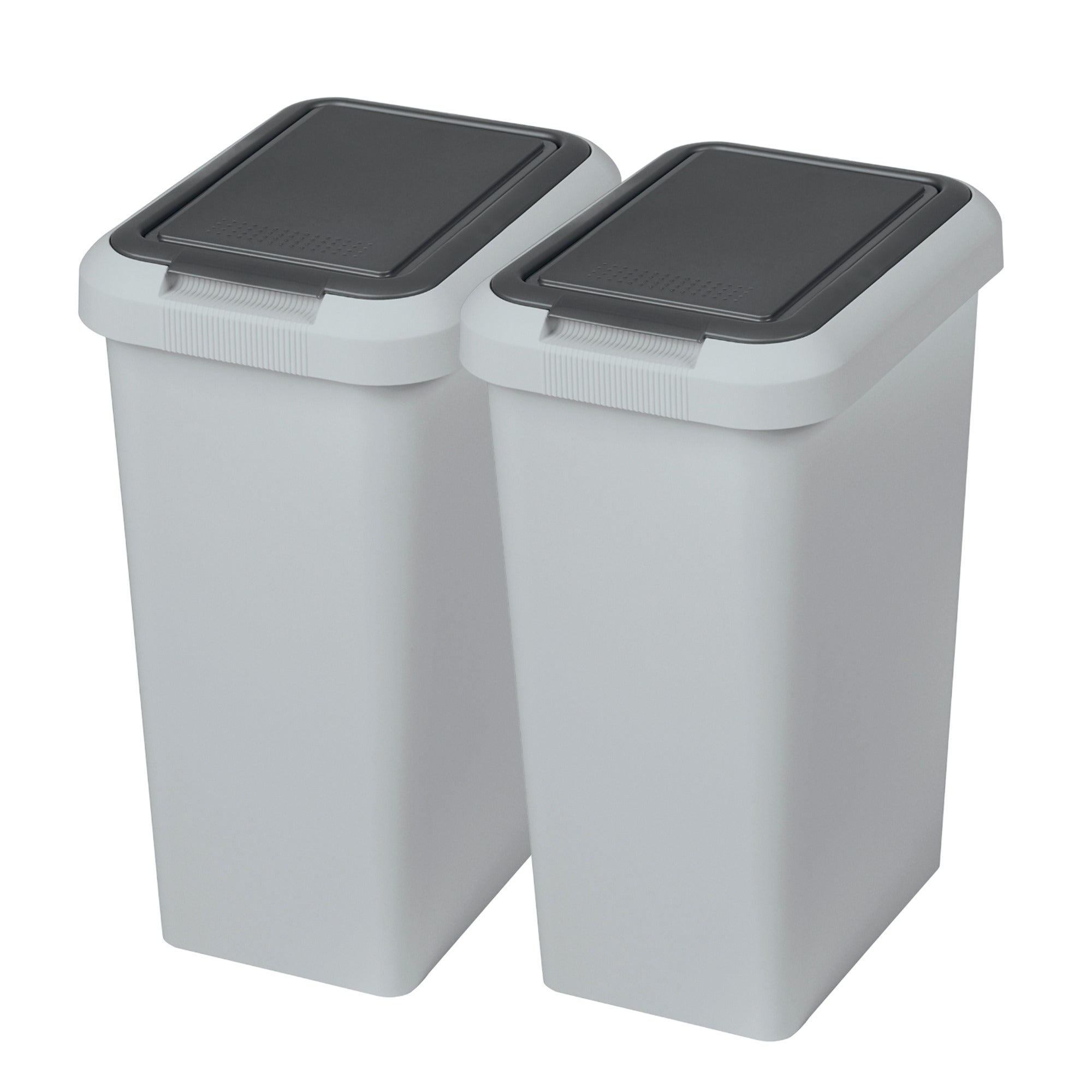 Tontarelli MODA Cestino 40L Con Manico - Secchio Nero E Coperchio Bianco, Plastica Riciclabile, 37,8x28,5x60,6 Cm - 5