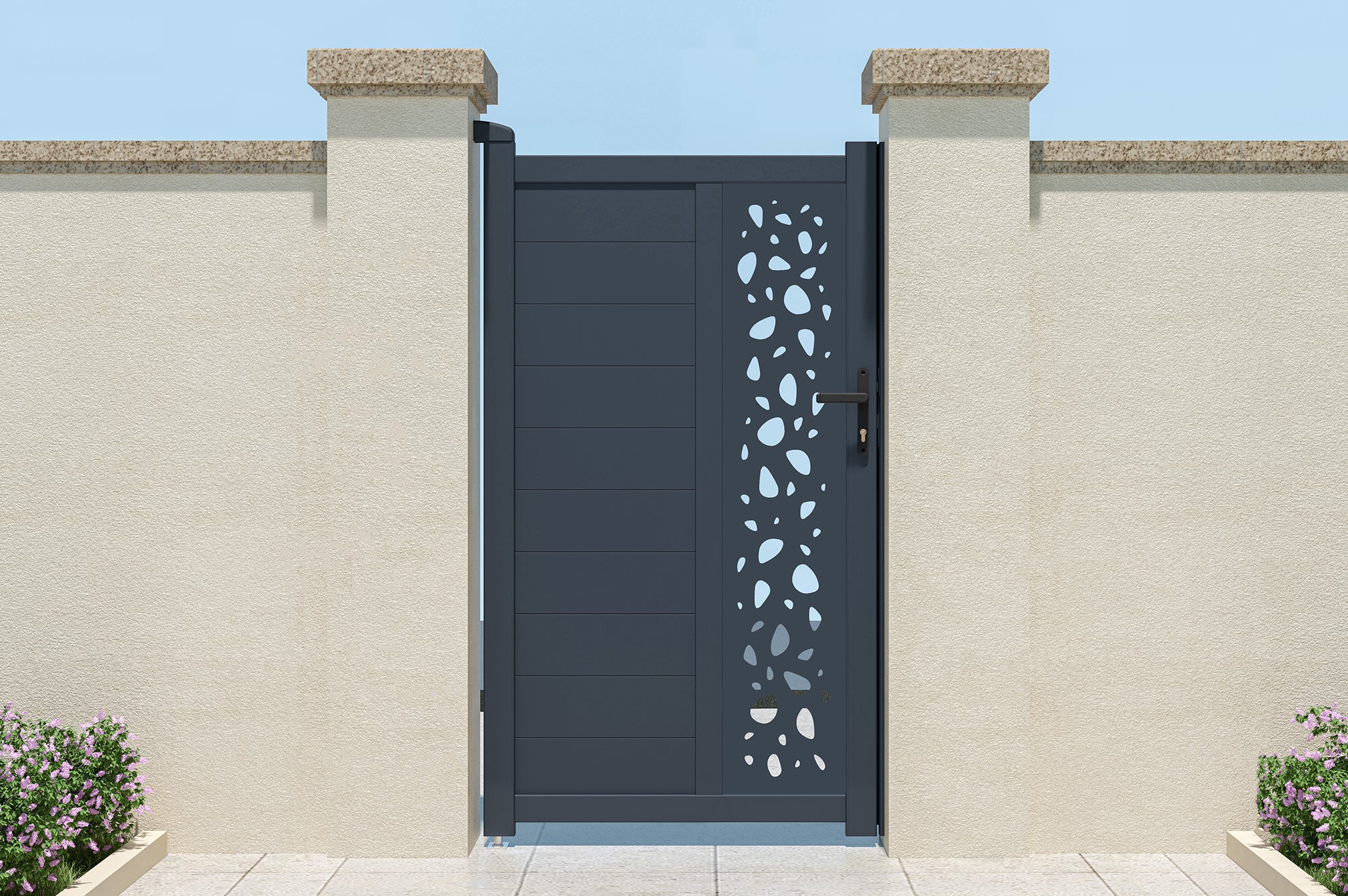 SUNNY 100P180 pacchetto cancello in alluminio grigio + 2 pali - 8