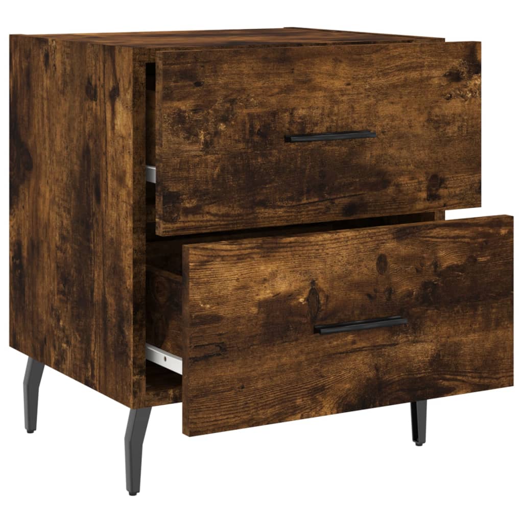 Maison Exclusive - Tables de chevet 2pcs chêne fumé 40x35x47,5cm bois d’ingénierie - 8