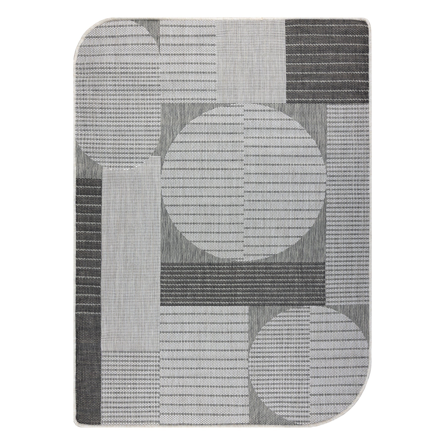 Dywan ORGANIC 2769 sizal Geometryczny ecru / szary - naturalny, nowoczesny nieregularny kształt 133x190 cm
