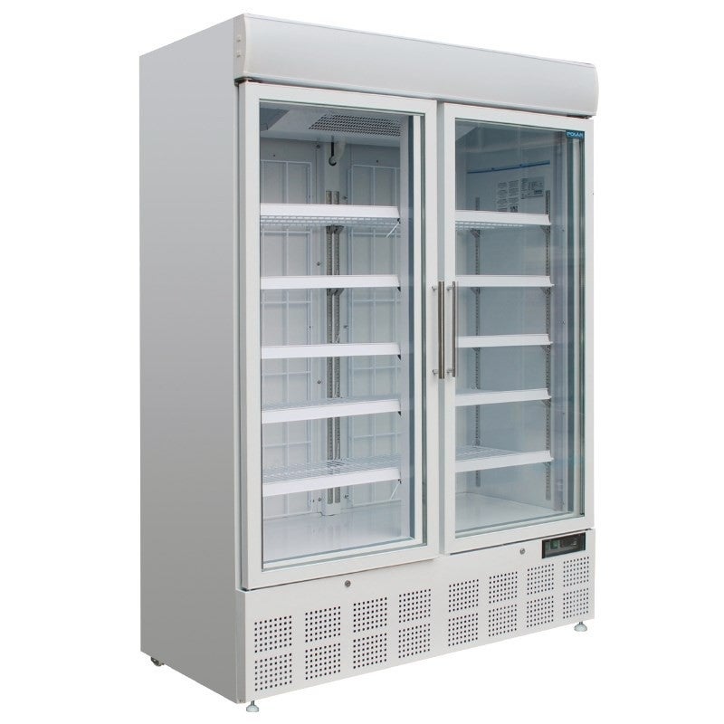 Vitrina congeladora dos puertas de vidrio 920l. polar gh507