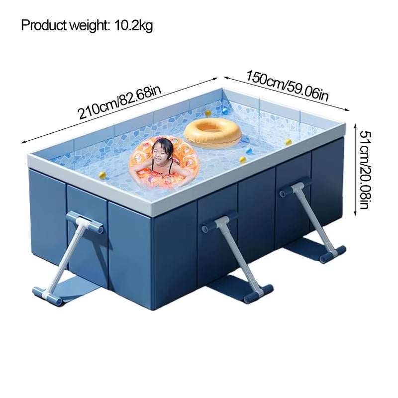 Piscine gonflable pliable à coque rigide, jouet aquatique portable pour l'été, convient aux enfants et aux adultes, 210 x 150 x 51 cm - 2