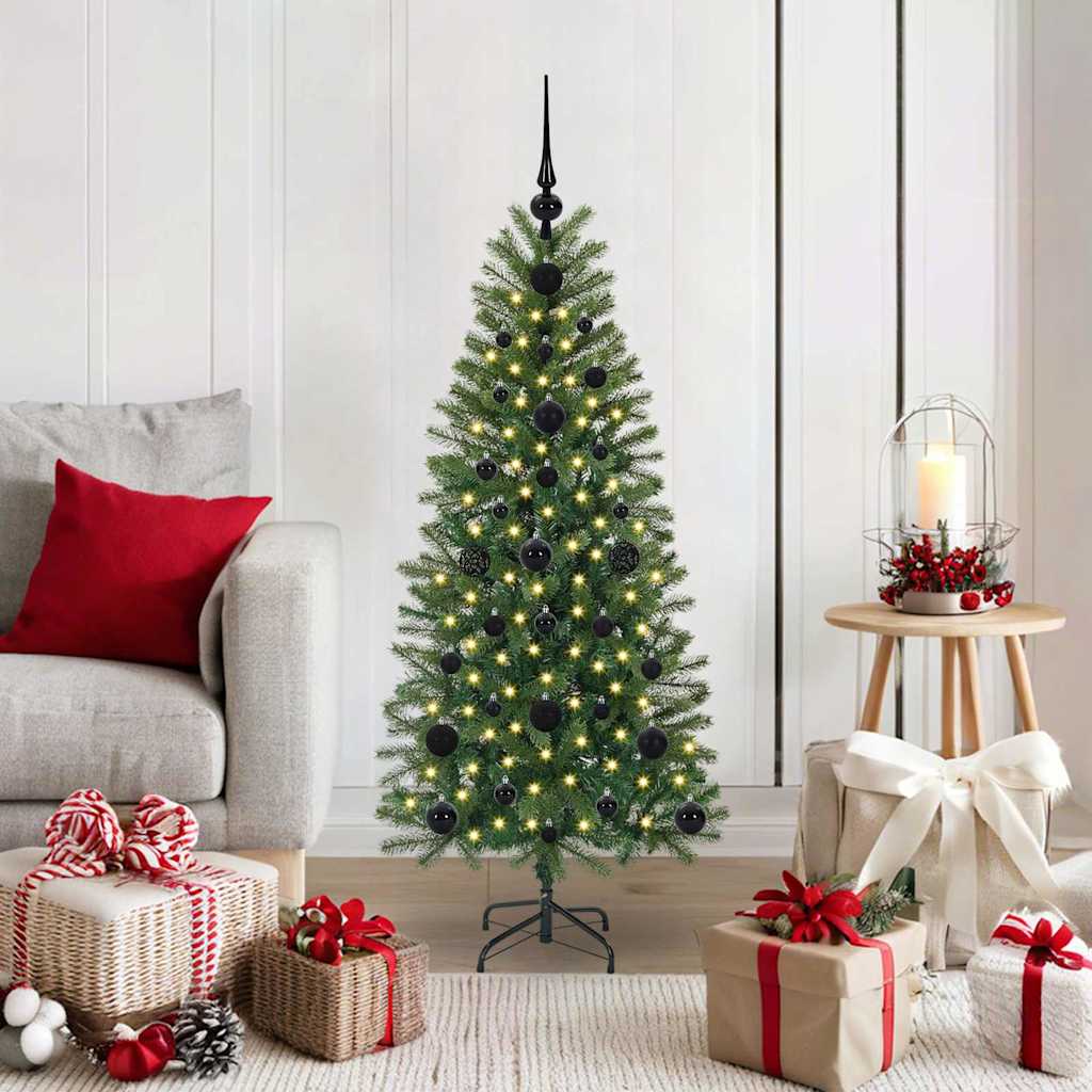 Sztuczna choinka z 150 diodami LED Zielony 120 cm PE i PVC