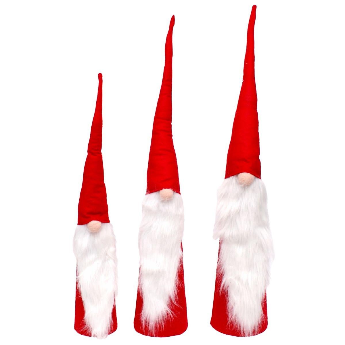 Set czerwonych mikołajów dekoracyjnych 60,70, 80 cm - 6
