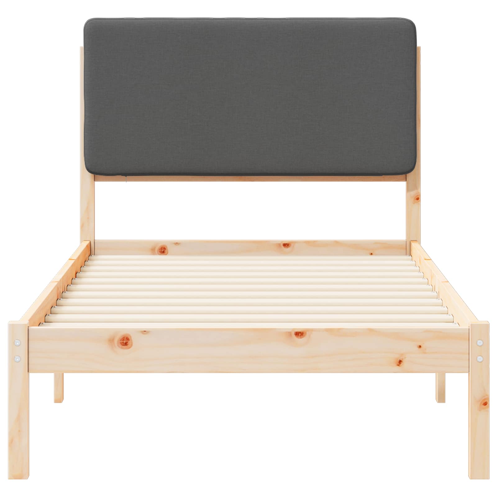 Cadre de lit avec tête de lit rembourrée gris foncé, 75 × 190 cm - 5