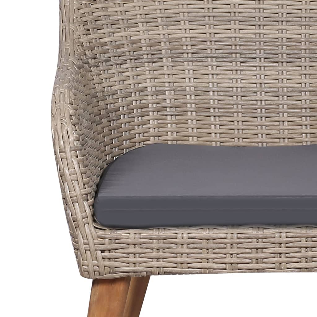 Maison Exclusive - Set da Pranzo da Giardino 7 pz con Cuscini Marrone - 6