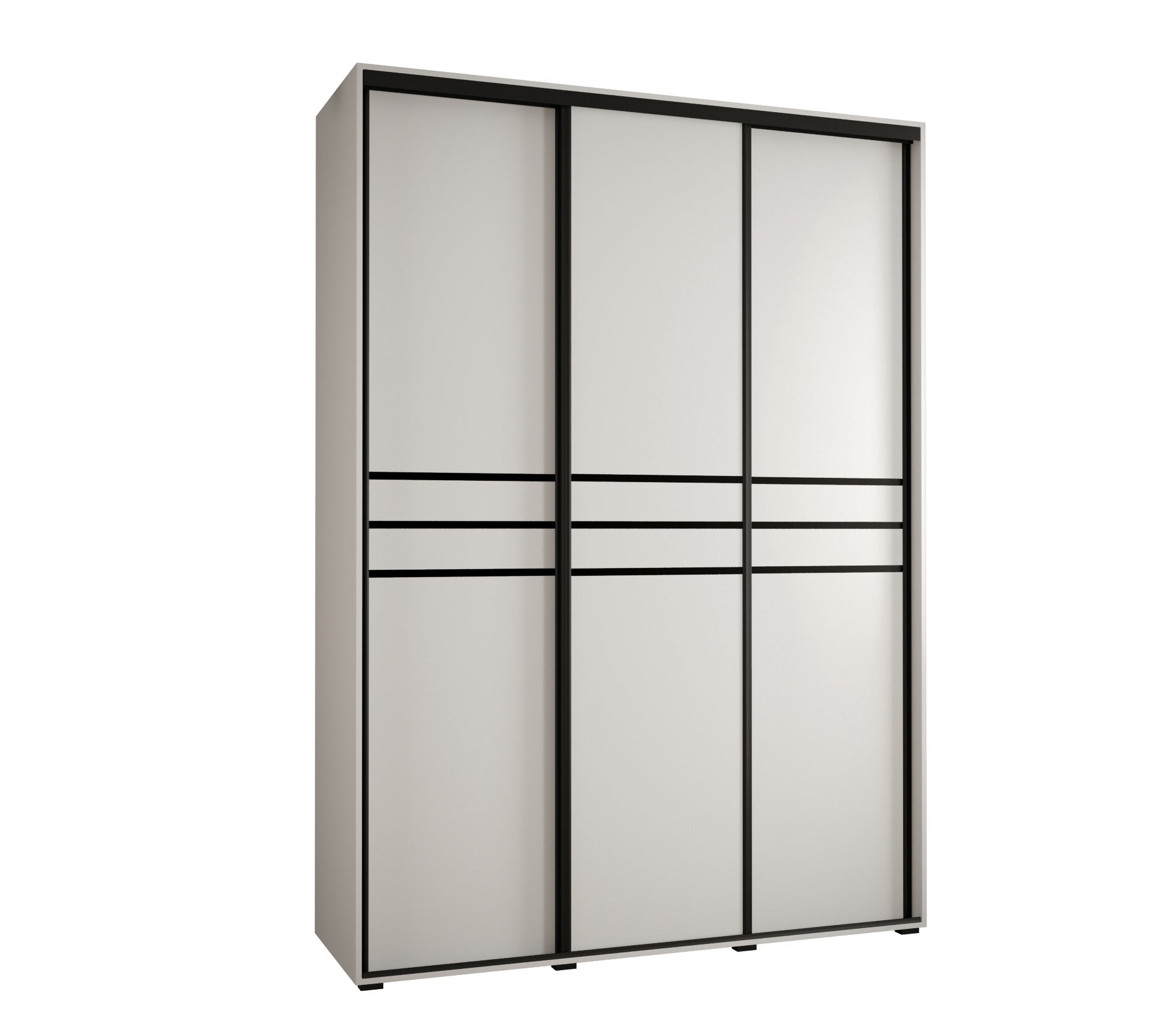 Szafa przesuwna wysoka Davos 10 170 x 45 x 235,2 cm biały + biały + u. czarny - Abiks Meble
