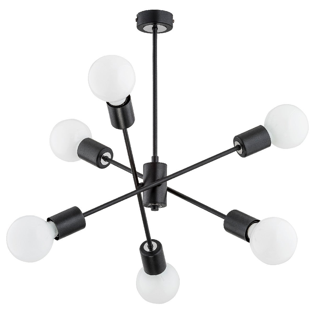 Lampa wisząca Madi czarna 6xE27x15W wym: 50 x 46 x 46 cm metal Alfa