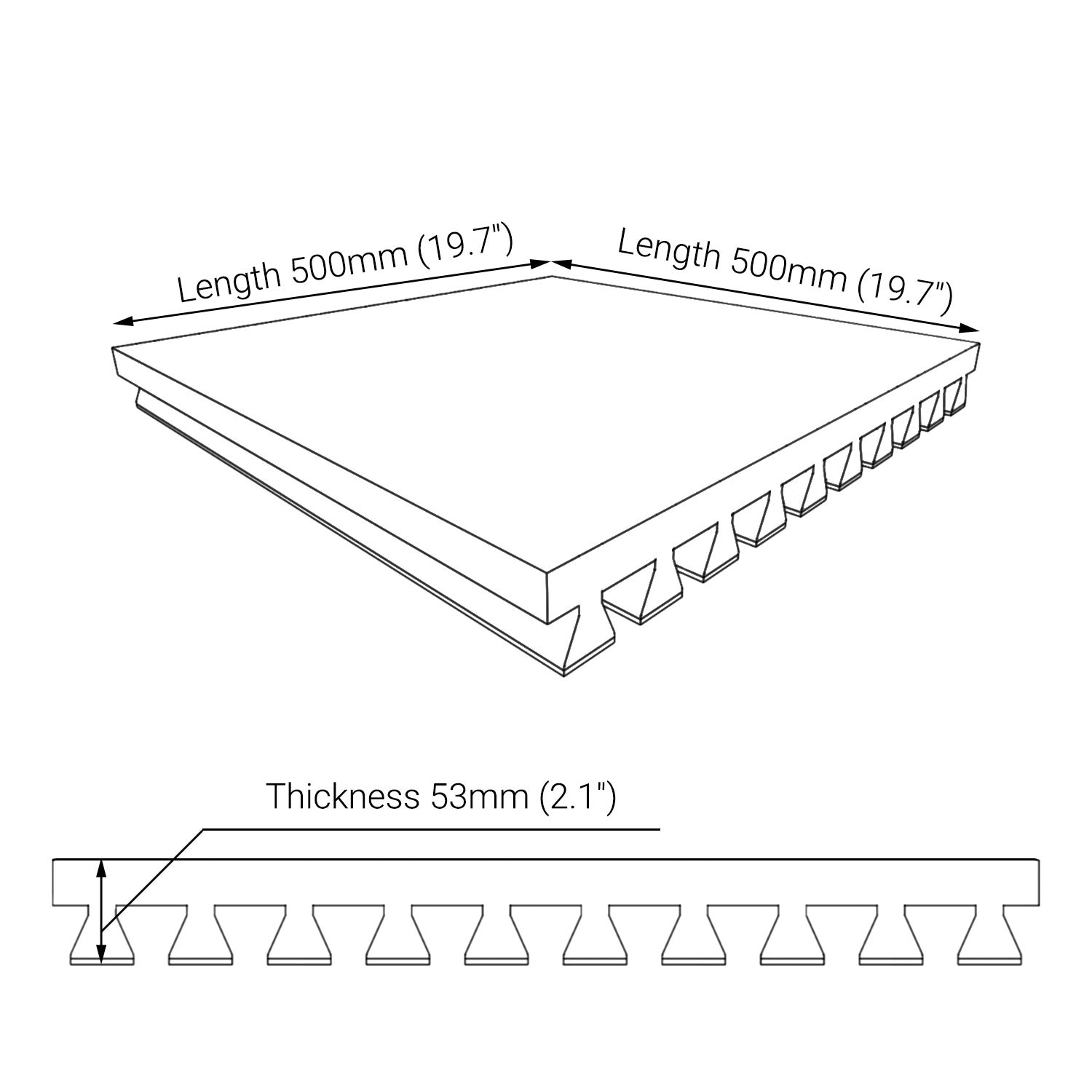 Lot de 2 Panneaux acoustiques insonorisants POLE 50x50x5 cm - 0.5 m² surf.totale - MDF perforé laminé et mousse acoustique - Sonoma - 5