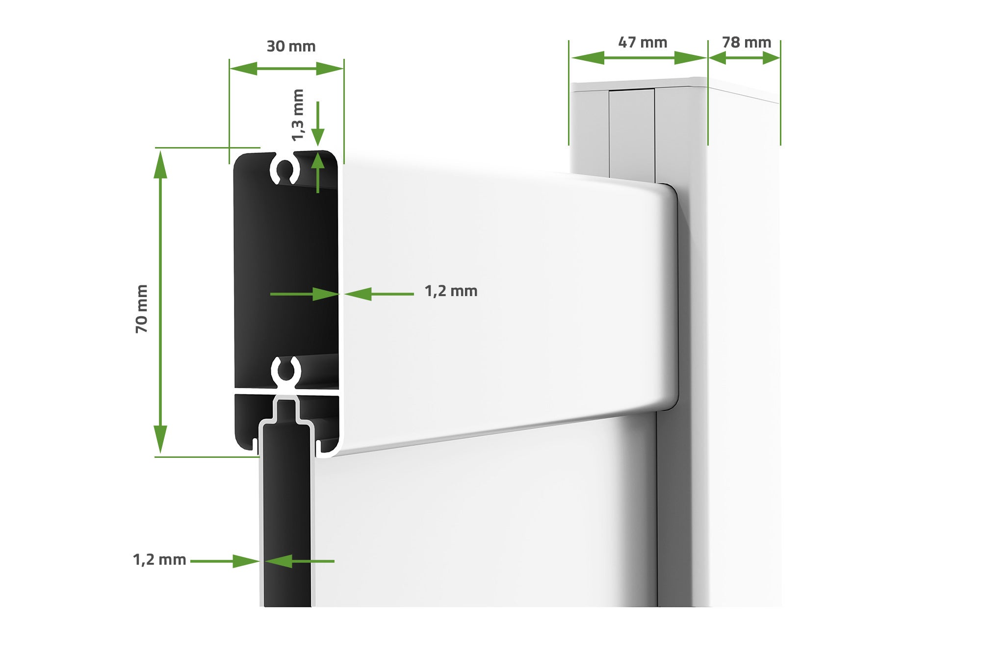 Portail battant 3m EIGER H.160cm blanc aluminium - 6