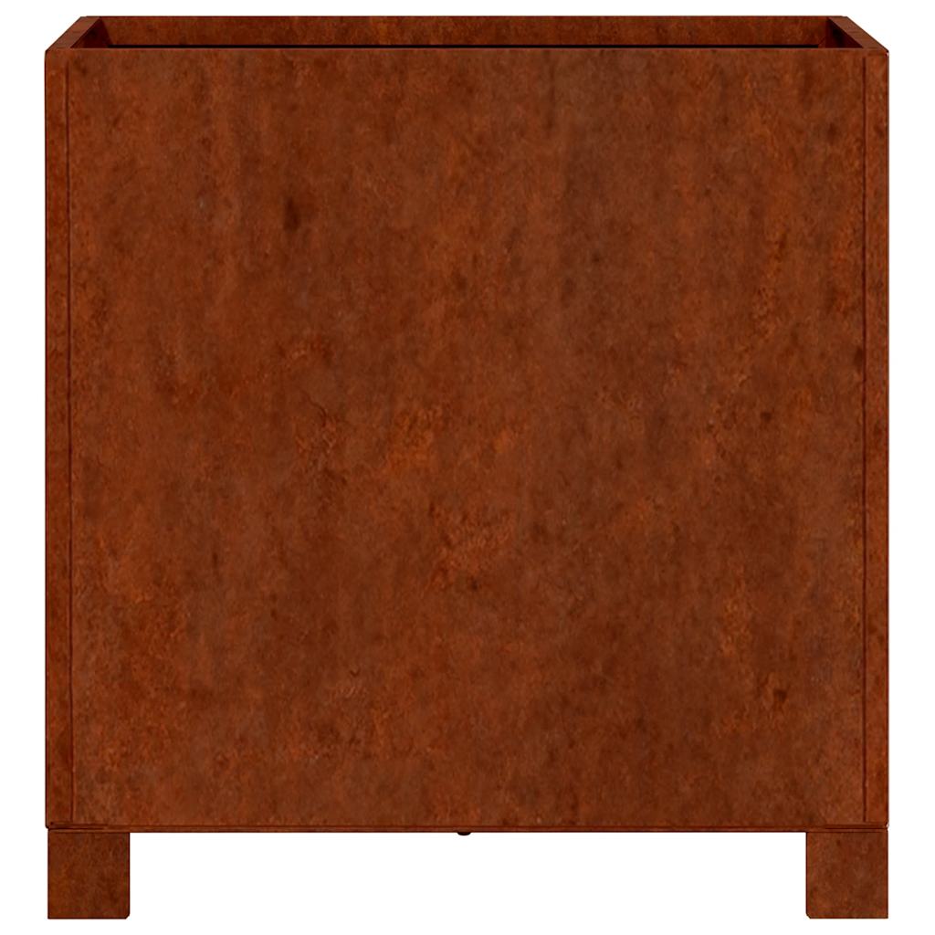 Lot de 2 Jardinières avec pieds - Pot De Fleurs Rouillé 42x40x43 cm acier corten Couleur évolue n2350l - 6