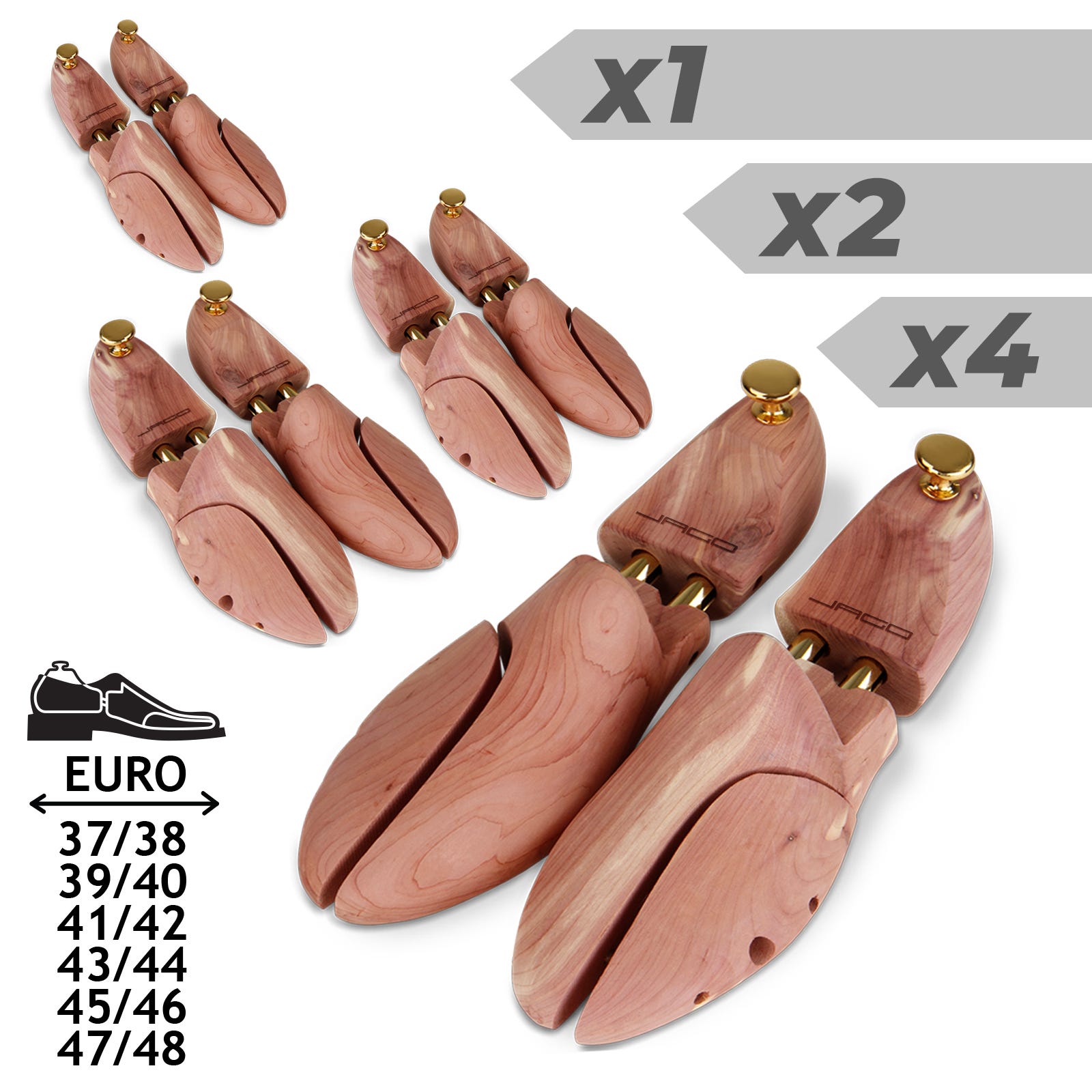 Jago® Embauchoirs - Bois de Cèdre, Homme/Femme, Taille 43/44, 1 Paire Jago® Embauchoirs - Bois de Cèdre, Homme/Femme, Taille 43/44, 1 Paire